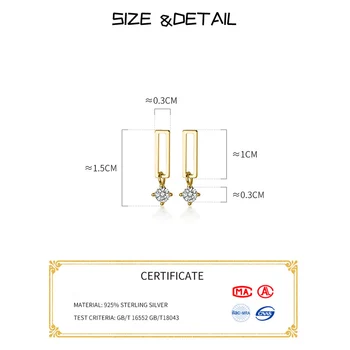 La Monada Srebrne Kolczyki Stud Dla Kobiet Small Fashion Girls Silver 925 Earring Female Korean Fine Rectangle Jewelry For Women