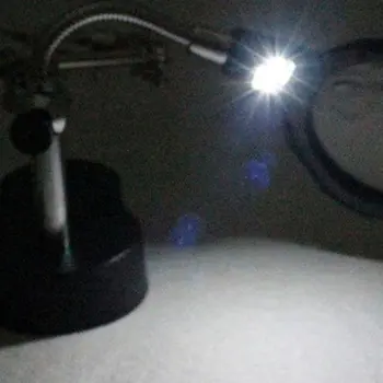 Lampa stołowa pomocniczy zacisk Stent szkło powiększające z lampką led 3.5 X-12X spawanie elektryczne lupa lutownica