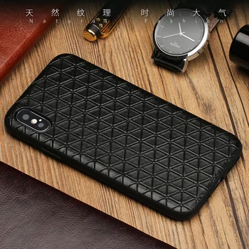 LANGSIDI etui z naturalnej skóry do iphone x Case TPU Silicon for iphone 6s 7 plus 12 Mini 12 Pro Max 11 Pro Max SE 2020 Cover