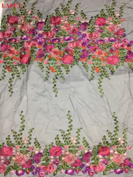 LASUI piękna 1 yard kolorowy kwiatowy haft tkanina szeroka 130 cm oddychająca dla DIY handmade accessroies dress Q012