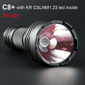 Latarka Convoy C8+ z KR CSLNM1.23 czerwone światło led latarka Lanterna Flash Light kemping polowanie Linterna 18650 potężna lampa
