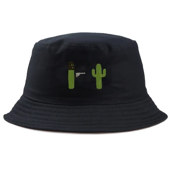 Lato wiadro kapelusz dla mężczyzn kobiet hip-hop kaktus z pistoletem rybak kapelusz dorosły Panama Bob kapelusz śmieszny kapelusz dla dziewczynki chłopiec