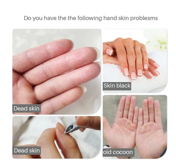 Lawendy maska do rąk wosk skórka pielęgnacja dłoni Wybielająca peeling maska do rąk i peeling w celu usunięcia martwego naskórka spa rękawiczki