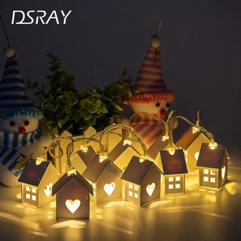 LED Christmas Tree House Style Fairy Light Led String Wedding Natal Garland New Year Christmas Decorations Light String for home
