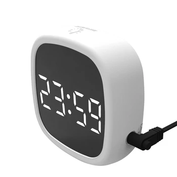 LED Digital Travel Snooze Alarm Clock Large Sn Silicone Voice Controlled Clock Dimmable Press elektroniczny budzik