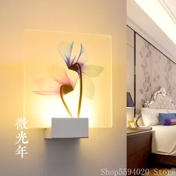 LED kinkiet akrylowy koło sypialnia kinkiet Nordic minimalistyczny salon światła wystrój szafka kontrolna malowanie ścian lampa
