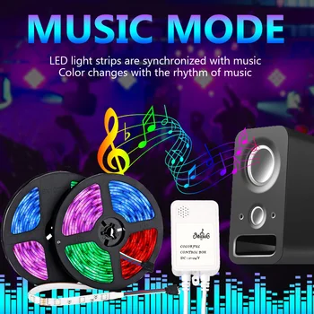 LED Light Strip Kit 5050 Tiktok Lights Music Control Diode LED Tape Ribbon RGB Flexible LED Strip Light For for Kitchen Bedroom