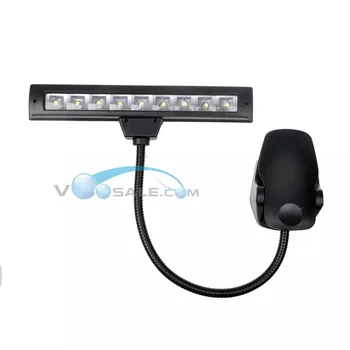 LED Music Score Lighting Clip Lamp For Music Stand Reading Stand Light 9LEDs Spectrum/składane fortepian/szafka kontrolna wyjście USB