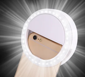 LED Selfie light ring do telefonu komórkowego, światła pierścieniowy zacisk, awaryjne lampki do camará, okrągłe światła