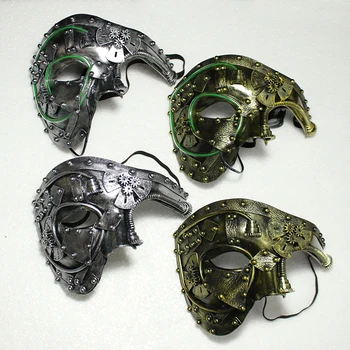Led Steampunk Phantom Masquerade Cosplay Mask Ball Half Face Men Punk Costume Halloween Costume Party Rekwizyty