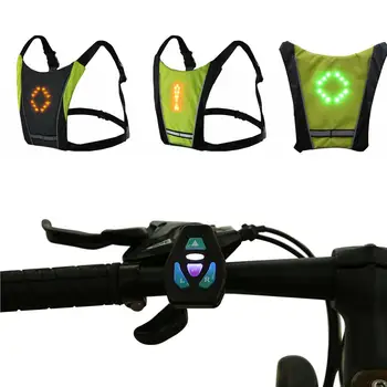 LED Wireless cycling vest MTB bike bag LED Safety Turn Signal Light kamizelka rower odblaskowe kamizelki ostrzegawcze Usb ładowanie z remo