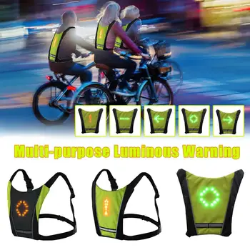 LED Wireless cycling vest MTB bike bag LED Safety Turn Signal Light kamizelka rower odblaskowe kamizelki ostrzegawcze Usb ładowanie z remo