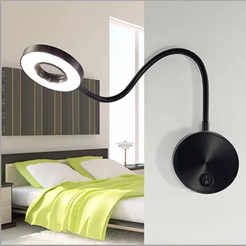 Led węże kinkiet elastyczny domowy hotel pierścień szafka nocna lampka do czytania studentów rezerwuj oprawy aluminiowa lampa kryty 2 kolory