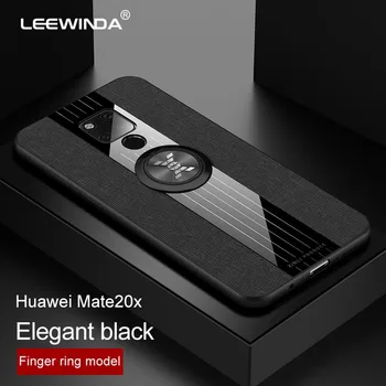 LEEWINDA Huawei Mate 20X case,Huawei Mate 20X 5G etui do telefonu ,tkanina z wzorem pancerz pokrowce do samochodów pierścień magnetyczny tylna pokrywa