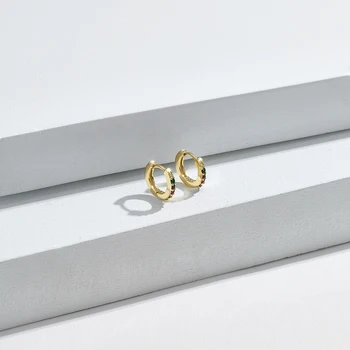 LEKANI autentyczne kolczyki 925 srebro dla kobiet oślepiające Crystal Rainbow obręcze kolczyki ślubne obrączki wykwintne biżuteria