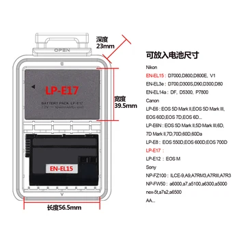 LENSGO D910 Camera Battery Case Wodoodporny SD CF XQD Memory Card Storage Box AA battery Organizer For Camera 2 Batteries Holder
