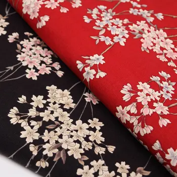 LEO&LIN A Quilt DIY drukowane bawełnianej kimono кукольная odzież japońska wiśnia kwitnie tkanina bawełniana Patchwork Tissus 50cm