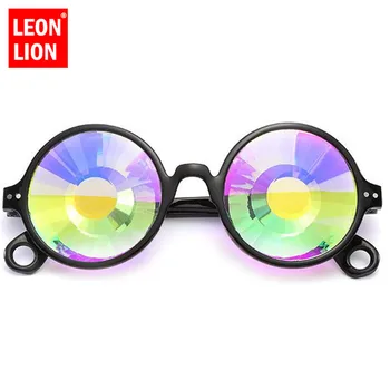 LeonLion 2021 Party okulary damskie mozaikowe lustrzane okulary Vintage Lady Glasses Shopping Gafas De Sol Mujer UV400