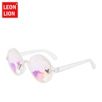 LeonLion 2021 Party okulary damskie mozaikowe lustrzane okulary Vintage Lady Glasses Shopping Gafas De Sol Mujer UV400