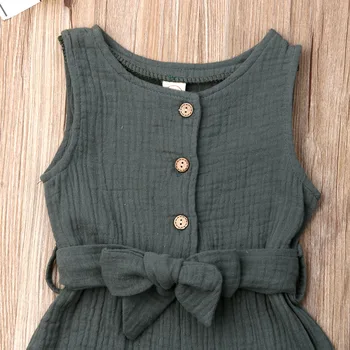 Letni Maluch niemowląt dzieci dziewczynka odzież bez rękawów domowe sukienka słodki kombinezon bawełniany bez rękawów suwaki ogólny strój 0-18 m