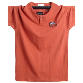 Letnia koszulka z krótkim rękawem homme Slim Fit Button custom tshirt Brand Cotton V-neck casual негабаритная koszulka plus rozmiar 6XL