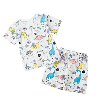 Letnie dzieci Jednorożec dinozaur dziecko piżamy zestawy chłopiec dziewczynka odzież bawełna dzieci samochód piżamy zestaw dla dziewczyn kreskówki piżamy