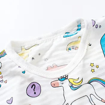 Letnie dzieci Jednorożec dinozaur dziecko piżamy zestawy chłopiec dziewczynka odzież bawełna dzieci samochód piżamy zestaw dla dziewczyn kreskówki piżamy