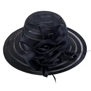 Letnie kapelusze dla kobiet широкополая czapka damska plażowe elastyczne kapelusze ślubne dominująca kapelusz kościelne kapelusze kościelna ślub satynowa wstążka kapelusze A214