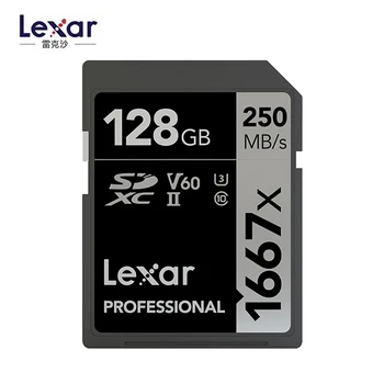 Lexar 1667x SD Card read 250MB/s 64GB, 128GB 256GB SDXC UHS-II U3 Flash Memory Card For 3D 4K Digital Camera Original