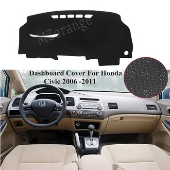 LHD czarne wnętrze samochodu deska rozdzielcza Pokrywa do Honda Civic 2006 -2011 anty-UV mata Mata osłona przeciwsłoneczna deska rozdzielcza pokrywa akcesoria samochodowe