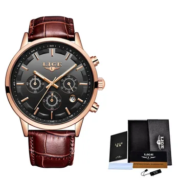 LIGE 2020 męskie zegarki najlepsze marki luksusowych męskie czarne zegarki militarne zegarki sportowe, zegarki zegarek Kwarcowy erkek saat Relogio Masculino+pudełko