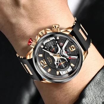 LIGE Fashion Casual Męskie Zegarki Top Brand Luxury Military silikonowe zegarki dla mężczyzn wodoodporny zegarek Sport Relogio Masculino