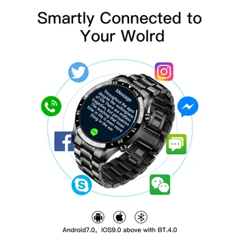 LIGE2020 nowe męskie inteligentny zegarek wielofunkcyjny wodoodporny IP67 tętno ciśnienie krwi sen czas światowy krokomierz informacje R