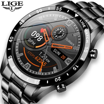 LIGE2020 nowe męskie inteligentny zegarek wielofunkcyjny wodoodporny IP67 tętno ciśnienie krwi sen czas światowy krokomierz informacje R