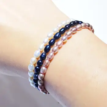 Lii Ji Real Pearl czarny biały fioletowy słodkowodne perły bransoletka 925Sterling srebrny zamek dla dziecka dziewczyny wspaniały prezent kobieta biżuteria