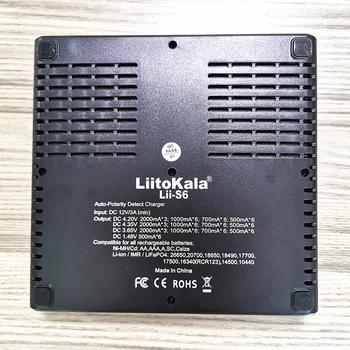 LiitoKala Lii-S6 ładowarka 18650 6 gniazdo automatyczne wykrywanie polaryzacji nadaje się do 18650 21700 32650 AA AAA