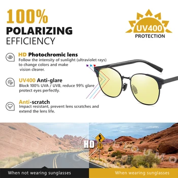 LIOUMO klasyczne okrągłe okulary mężczyźni fotochromowe okulary polaryzacyjne soczewki kobiet Dzień Noc jazdy okulary zonnebril heren