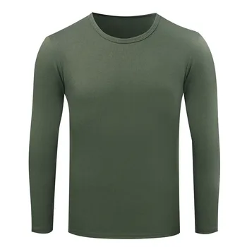 Liseaven Men Long Sleeve Solid Color T-Shirt O-Neck Bawełniane Koszulki Marki Tee Tops
