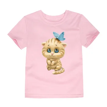Little Bitty 2019 Summer Character Boys Kids Cat Boys T-Shirt Tops boys bluzki z krótkim rękawem Baby Boys T Shirt for girls 2-14y