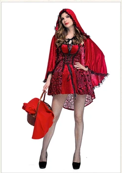 Little Red Riding Hood Costume Adult Cosplay Dress Party Little Red Riding Hood Nightclub Queen Service Cosplay Costume For Hall