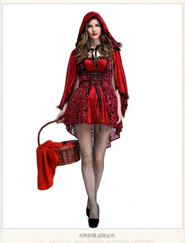 Little Red Riding Hood Costume Adult Cosplay Dress Party Little Red Riding Hood Nightclub Queen Service Cosplay Costume For Hall