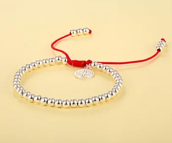 LKO nowy popularny S925 srebro szczęśliwy Czerwony fasadowa bransoletka dla mężczyzn i kobiet kobieta bransoletka darmowa wysyłka
