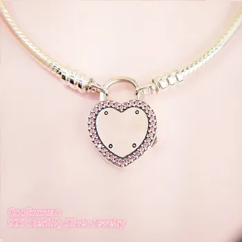 Lock Your Promise Bracelet 925 srebro próby mieszane Cz wąż bransoletki dla kobiet Fit Charm Beads Diy Fine Jewelry