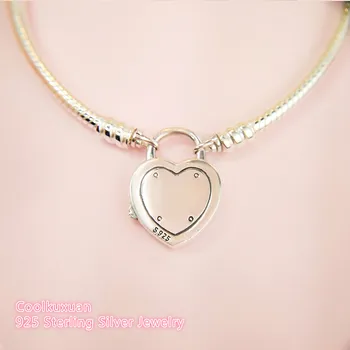 Lock Your Promise Bracelet 925 srebro próby mieszane Cz wąż bransoletki dla kobiet Fit Charm Beads Diy Fine Jewelry
