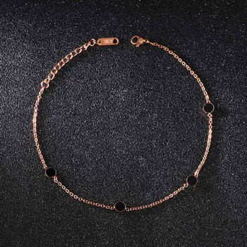 Lokaer minimalistyczny różowy kolor złoty nożne bransoletki biżuteria dla nóg 5szt akrylowy koło łańcuch i ogniwo stal nierdzewna nożne bransoletki biżuteria A19012