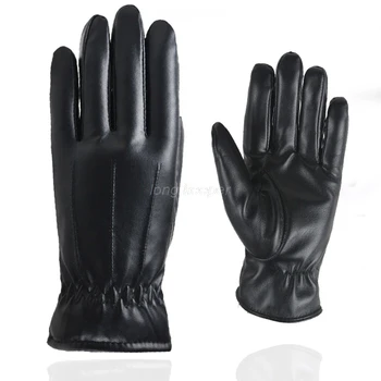 Longkeeper damskie rękawice z pełnym palcem moda ekran dotykowy faux skórzane rękawice damskie zimowe ciepłe czarne wodoodporne jazdy Luvas