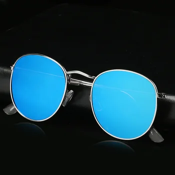 LONSY klasyczna mała ramka okrągłe okulary dla kobiet/mężczyzn marki projektant Rocznika stop lustrzane okulary Moda jazdy Gogle UV400