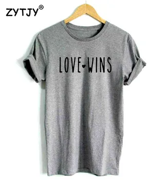 Love Wins Letters Print Women Tshirt Cotton Funny t Shirt For Lady Girl Top Tee Hipster Tumblr Drop Ship HH-269