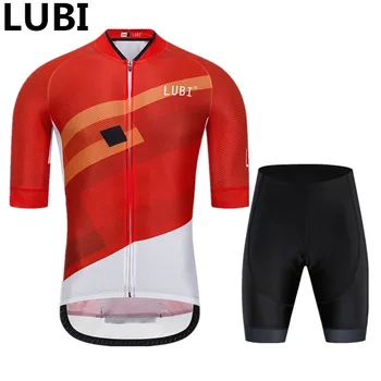 LUBI 3 kolory lato Pro jazda na Rowerze Jersey zestaw Odzież o wysokiej gęstości gąbka Pad MTB rajstopy zestaw ubrań rower odzież drogowy garnitur dla mężczyzn