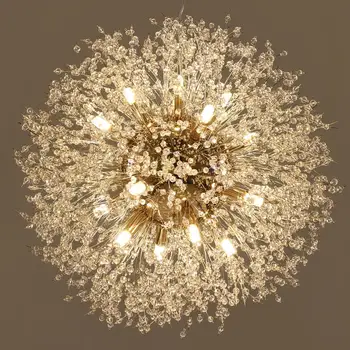 LuKLoy super piękna lampa wisząca post nowoczesne żyrandole światło mniszek Kryształ lampa led kuchnia fajerwerki światło